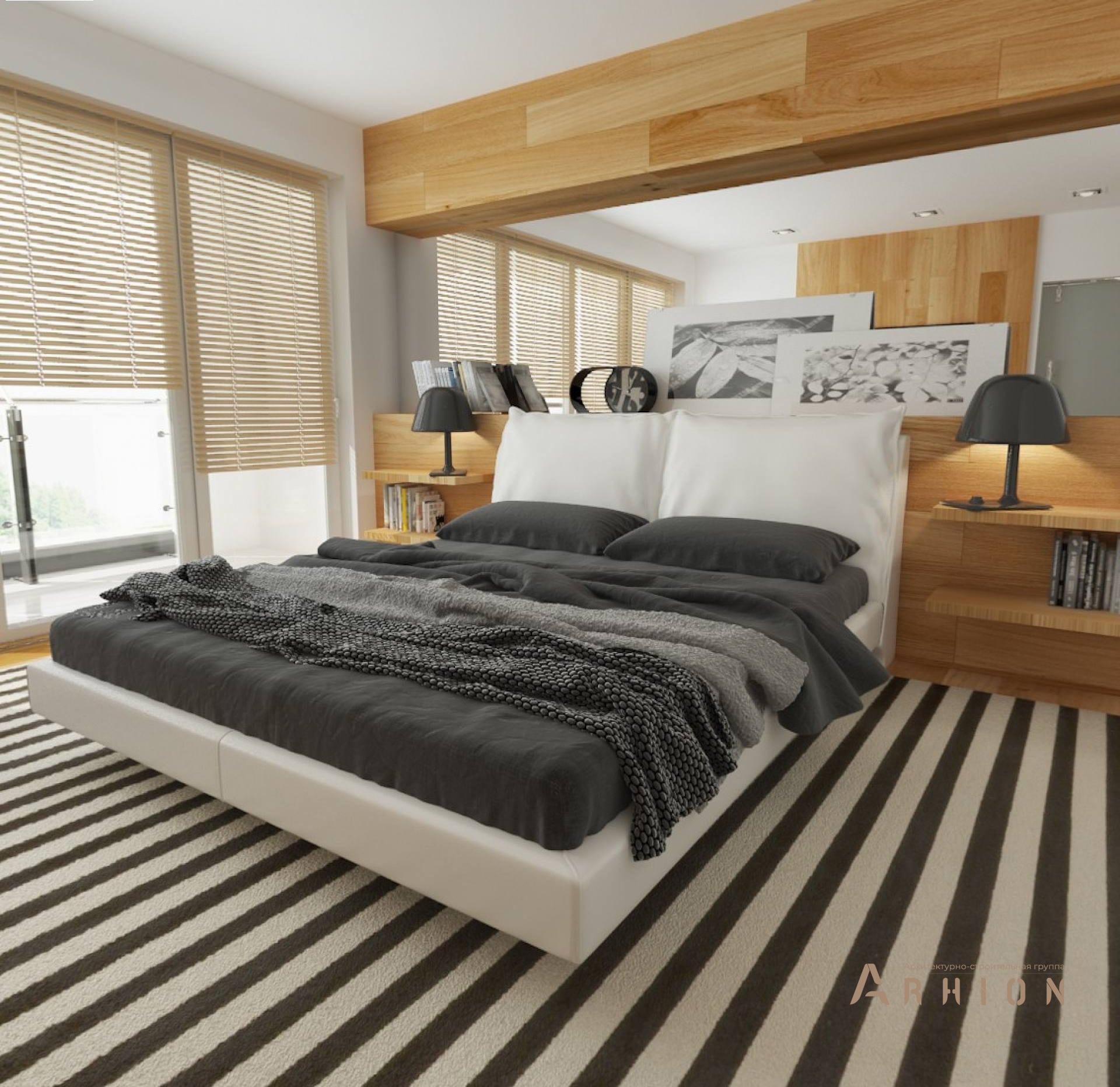 10. Проект двухэтажного дома в стиле хай-тек с плоской кровлей , Zx114, площадью - 219 кв c терассой, балконом, гаражом